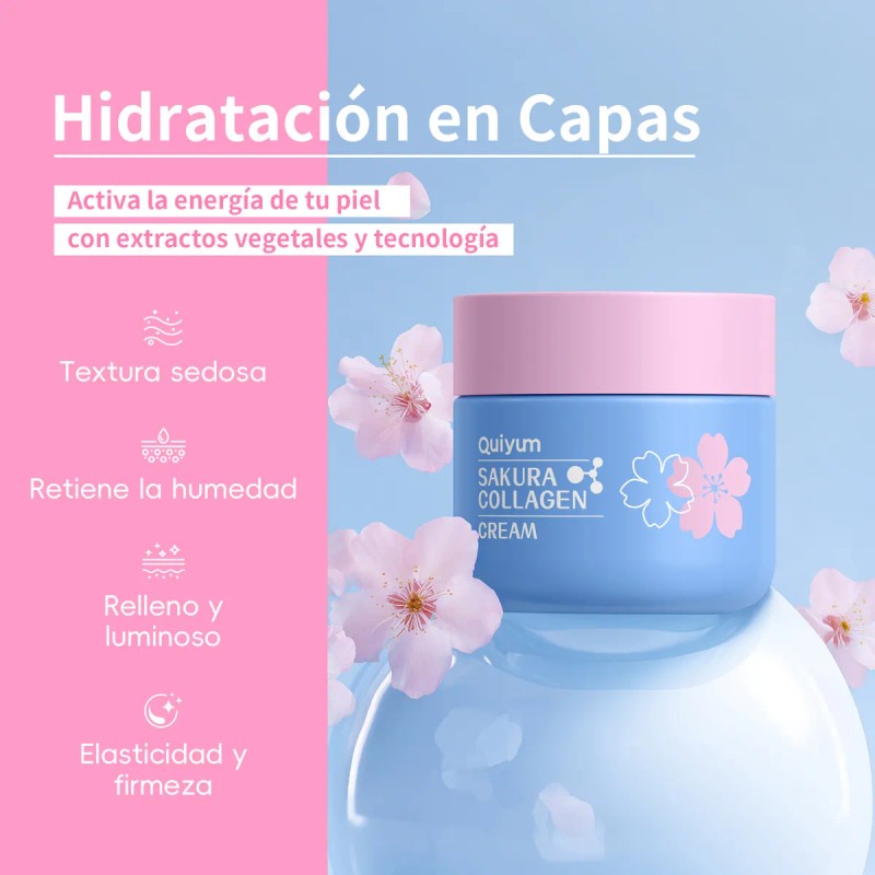 Set De Cuidado Facial Quiyum Sakura, 5 Unidades, Hidratante