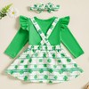 Dobeiokal St Patricks Day Baby Girl Outfit Green Long Sleeve