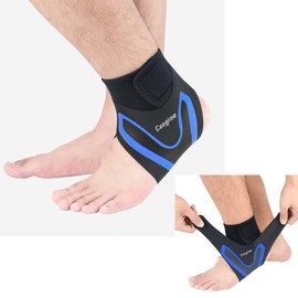 Coogime Pack of 2 Plantar Fasciitis Foot Wraps, Ankle Brace Football, Flexible Ankle Brace, Plantar Fasciitis Bandage, Plantar Fasciitis Bandage, Breathable Ankle Brace (Blue, L (EU 42-45))