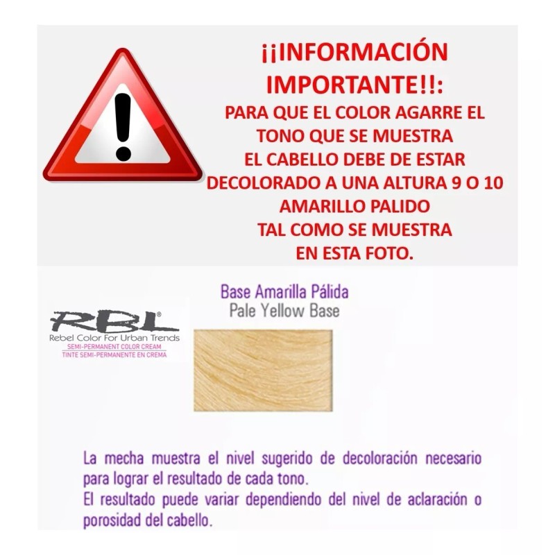 RBL Tinte Para Cabello Rbl Semipermanente Colores Fantasia 90g Color: