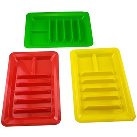 Juego de 3 soportes para taco y platos divisores de plástico multicolor