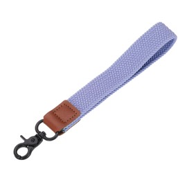 sourcing map Wrist Lanyard Keychain, 200mm Braided Wristlet Strap with Black Clasp, Hand Key Holders Lanyard for Women Men Car Keys ID Badges Card Wallet, Light Purple