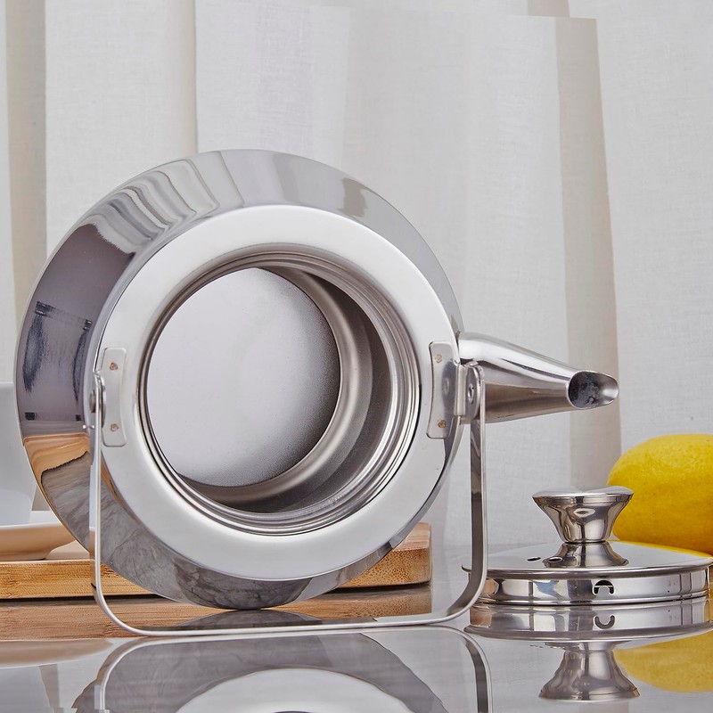 SANQIAHOME 1.5 Litre Stainless Steel Teapot with Egg A Modern