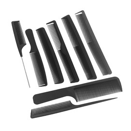 Professional Hair Styling Comb Set Anti Static Hairdressing Hair Cutting Comb Fine Wide Tooth Comb Pintail Comb Black Hair Comb Hairdresser Barber Accessories for Hairs Trimming Grooming Detangling