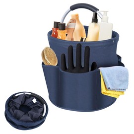 ELLECILA Cleaning Caddy with Handle, 18L Cleaning Basket, Portable Multi Cleaning organiser Caddy with a pair of gloves, Multi pocket Craft Bag Universal