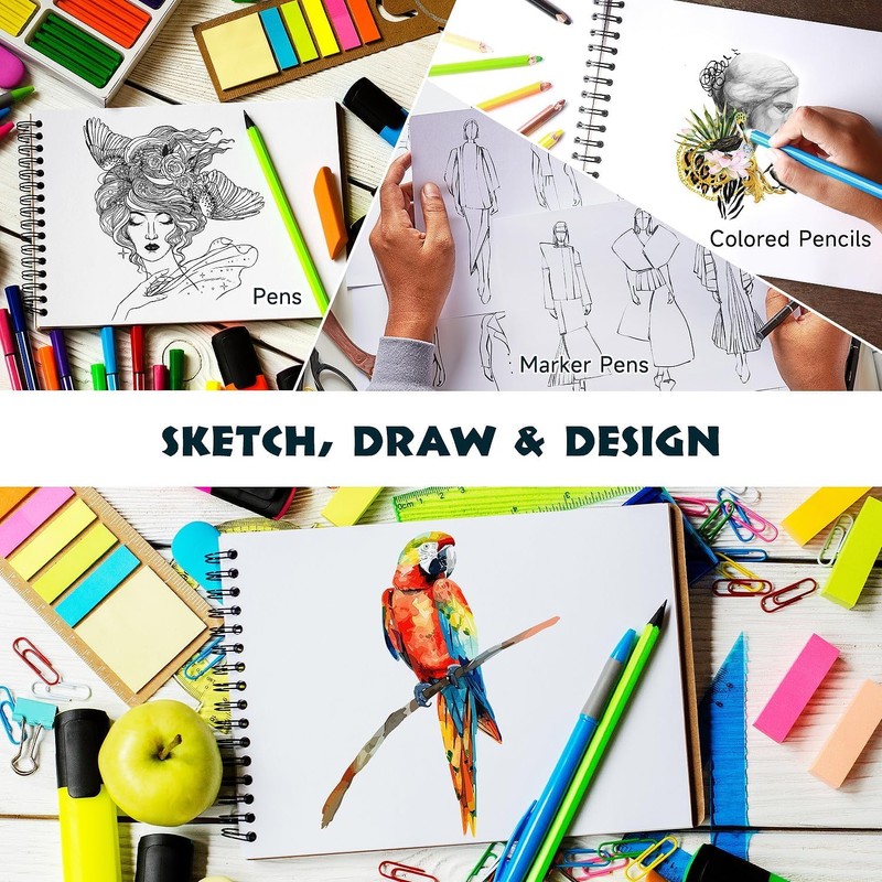 Roseelf 13 Pcs Sketch Pencil Set, Pencil Drawing Set, Sketchbook