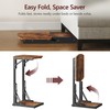 MAHANCRIS Folding Samll Side Table, C-Shaped End Table for Couch,