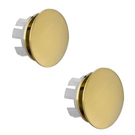 2 Pack Sink Basin Overflow Trim Ring Solid Brass Bathroom Sink Trim Overflow Cover Insert in Hole Round Caps, Double Layer Copper(Golden)