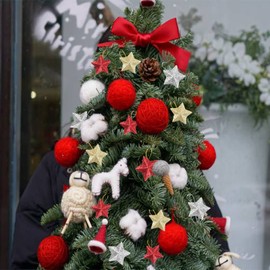 12 Christmas Decoration Gold, Christmas Tree Decorations, 45 x 45 mm Sparkle Poinsettia Christmas Decoration Glitter Decoration Christmas Tree Decoration Pendant, Small Star Shatterproof for