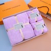 Coral Flannel Bath Towel 3-Piece Set with Gift Box, Wedding Anniversary Guest Gift Towel Set (2 pcs, 35*75) 70*140/Camel 10ea