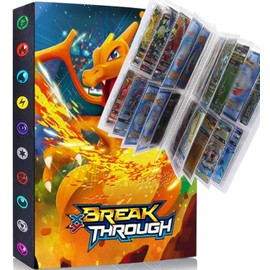 Card Scrapbook 4 Pockets, Card Album Folder Display Storage, Compatible with Trading Cards, Sports Cards and Playing Cards Protection, Organisation, 30 Pages Can Hold 240 Cards - W3