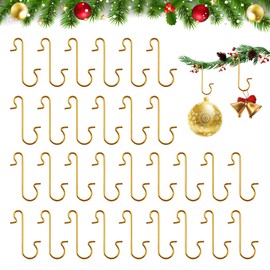 Ornament Hooks, 100 Pcs Christmas Ornament Hooks for Christmas Trees, Ornament Hangers, Metal Wire Christmas Tree Hooks, Christmas Tree Ornaments for Xmas Christmas Party Balls Decorations, Gold