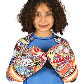 Sanabul Children's Sticker Bomb Boxes Kickboxing Training Gloves 70's 4oz