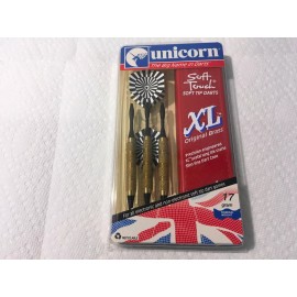 Unicorn XL Original Brass Soft Tip Darts with Hard Case 17g Made in England