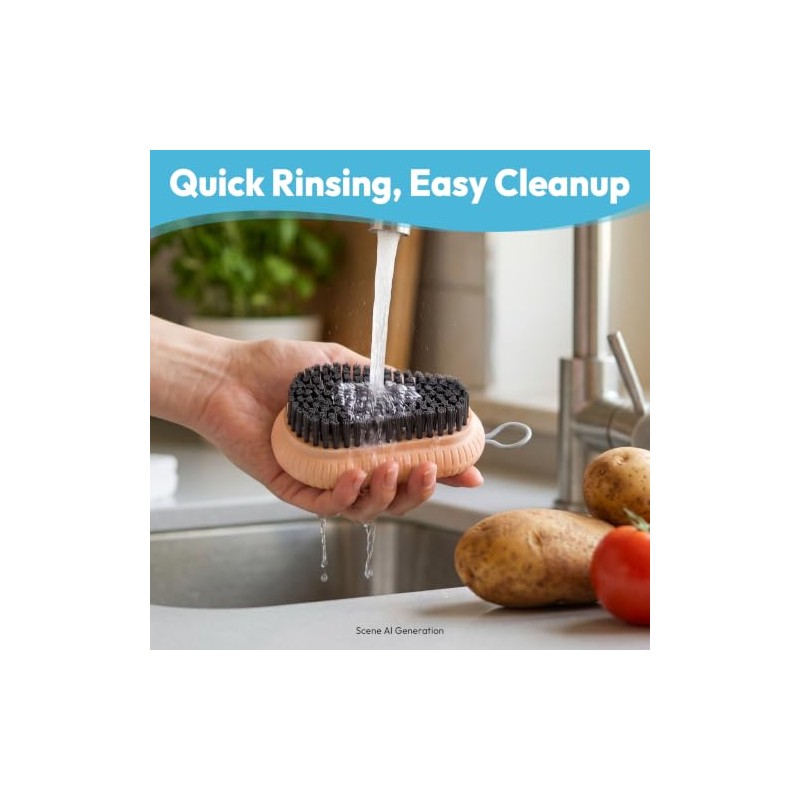 Fruit and Vegetable Brush, Multi-Purpose Produce Scrubber Brush with Non-Slip