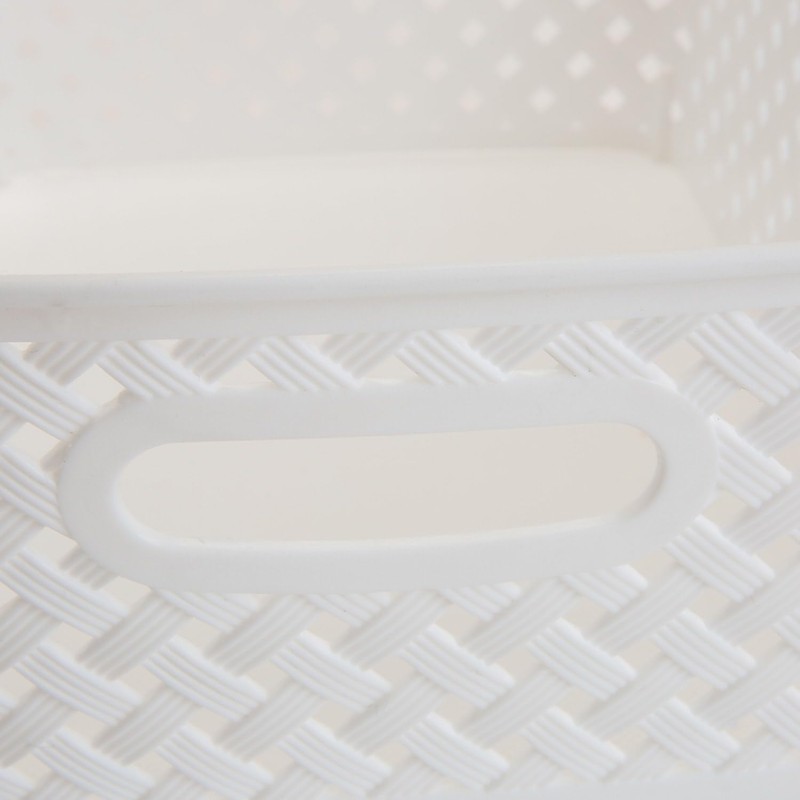 Simplify Small Resin Wicker Tote | Storage Bin | Plastic