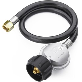 CALPOSE Manguera de propano de 2 pies con regulador, regulador universal de parrilla de gas y manguera para Blackstone parrilla de 28 pulgadas/36 pulgadas, parrilla Weber, fogata de propano y más, 3/8