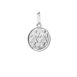 NKlaus Zodiac Sign 925 Sterling Silver Diameter 12 mm Horoscope Pendant, Sterling Silver