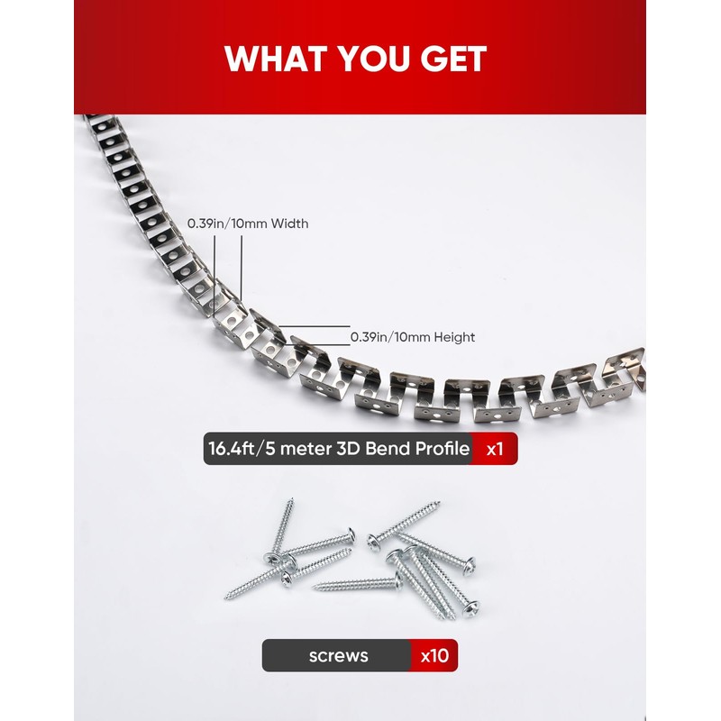 Shine Decor 16.4ft/5Meter 3D Bend Flexible Profile, Aluminum Channel for