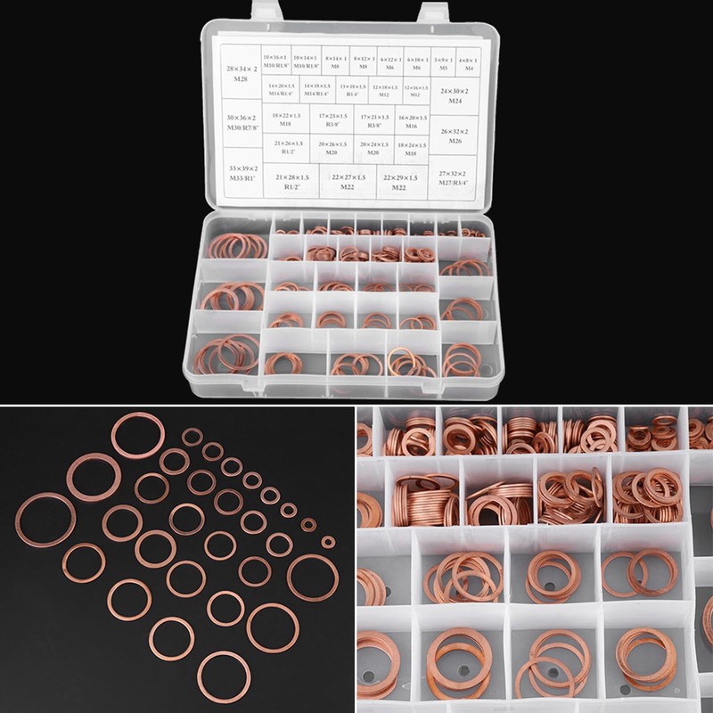 Copper Washer Set Kit with Plastic Box Good for All