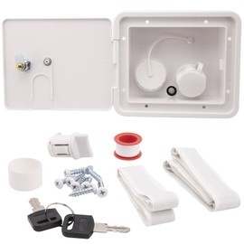 Gravity/City Water Inlet Hatch, White Gravity City Water Hatch Fill Dish Lock Keys RV Trailer