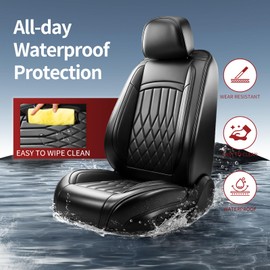 Banklif Fit for Jetta Car Seat Covers Compatible with VW Volkswagen Jetta 2008-2025 2026-Waterproof Breathable Leather Automotive Seat Cushions, Airbag Compatible, Full Set 5 Seats(Black)