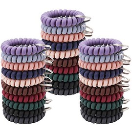 Hedume 30 Pack Wrist Coil, 10-Colors Plastic Wristband, Elastic Stretchable Spiral Bracelet, Key Ring Key Chain for Gym, Pool, ID Badge, Outdoor Sports, Office, Workshop, Shopping Mall, Sauna