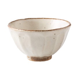 Koyo Pottery 40321 Rice Bowl, Japanese Tableware, Chamfered Rice Bowl, Kohiki, Mino Ware, Made in Japan