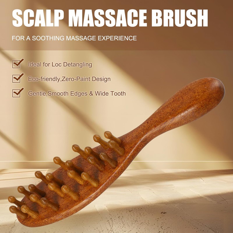 Loc Brush for Dreads, Scraping Massage Tools Wide Tooth Comb,