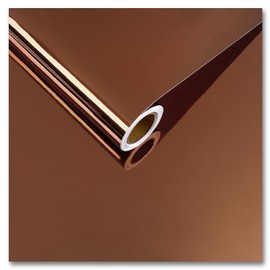 CRE8TIVE Adhesive Mirror Sheet for Crafts Metallic Brown Mirror Vinyl Sticker 12"x354" Chrome Mirror Peel and Stick Wallpaper Non Glass Reflective Flexible Mirror Paper Film for Bedroom Window Walls