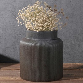 Rustic Vases for Decor, 6.7 inch Farmhouse Ceramic Vase for Flowers, Vintage Decorative Vase for Home Decor, Dining Table, Living Room, Shelf, Kitchen, Bedroom