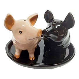 Pigs Salt and Pepper Shaker Set Ceramic Animals Pigs Gift 3 Pieces
