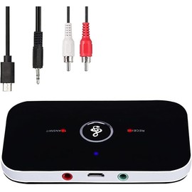 RUOVXWU Bluetooth 5.0 Transmitter Receiver, 2-in-1 Portable Stereo Audio Adapter, Wireless Bluetooth Receiver 3.5mm AUX RCA Adapter for TV PC Headphones Car Home Stereo System
