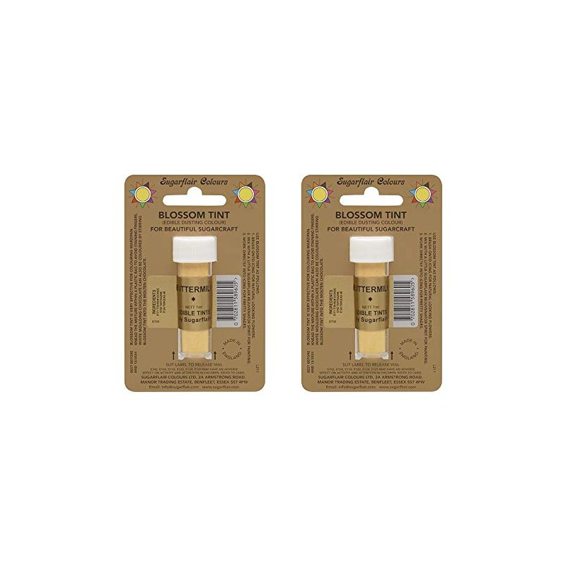 2 x Sugarflair Buttermilk Edible Blossom Tints Food Colour Colouring