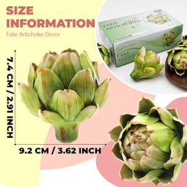 6 Piezas Artificiales Artificiales de alcachofa Verde pequeña y Realista, Ramo de Flores de imitación Realista, Centro de Mesa, Boda, Navidad, hogar, Cocina