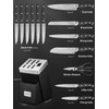 Knife Block Set, FOHERE 14 Pieces Self Sharpening Knife Block