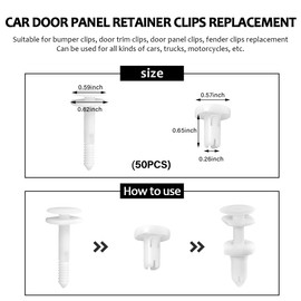 Wevdn 50PCS Car Door Panel Retainer Clip, 15960325 Plastic Push Type Pin Retainer Replacement, Front Door Trim Panel Bumper Fastener Rivet Clip for Astro C1500 K2500 Suburban Tahoe