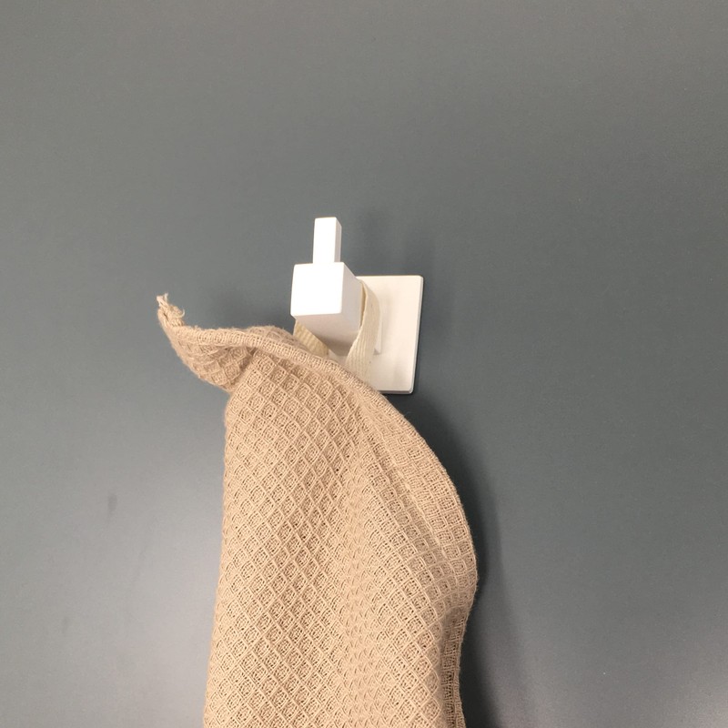 Kon-fort Home Square Bathroom White Towel Hook, 2 Pack Bathroom