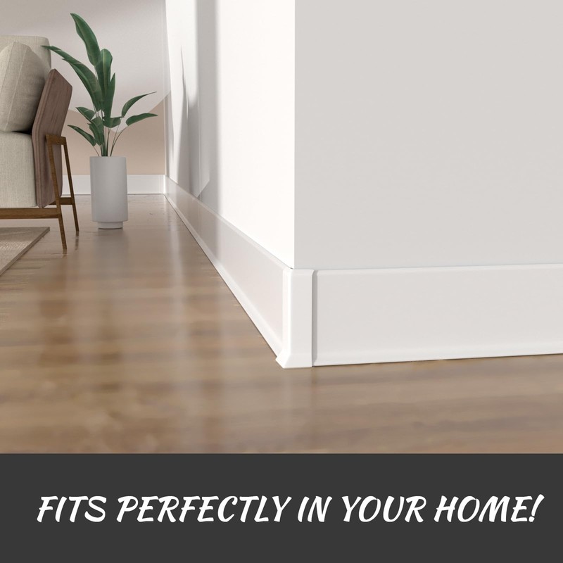 COUKIU Self Adhesive Baseboard Corner Blocks, 4inch(Width)3 Inside + 3