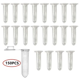HUAZIZ Pack of 150 Micro Centrifuge Tubes, Reaction Vessels, 2 ml, Transparent, Plastic Centrifuge Test Tubes, Reaction Vial Sample Storage Vial with Snap Cap, Round Base