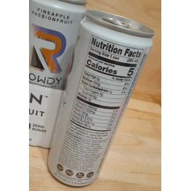 Rowdy Energy 6 CANS: Rowdy Energy Beverage PINEAPPLE PASSIONFRUIT 0 SUGAR FOCUS METABOLIC 12z