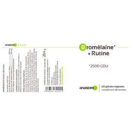 Bromélaïne + Rutin * 375 mg/60 Capsules * Anti-inflammatory Antioxidants *