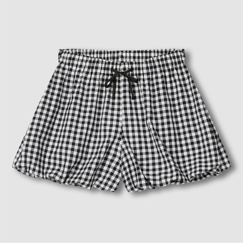 Jaju [JAJU] Plaid Shirring Bloomer Lounge Pants_Dark Mint