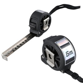 Cinta Metrica Retractil Para Medir Flexómetro, 5 m cinta 25 mm Negro