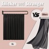 jvsufuik U-Shape Room Divide with Metal Support Rod, 6.56ft,Black