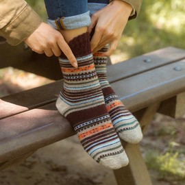 NORDIC Socks Premium Crew Socks with 40% Merino Wool Blend for Men & Women, Moisture-Wicking, Soft and Comfortable, 2 Pairs (35-38, Aspen)