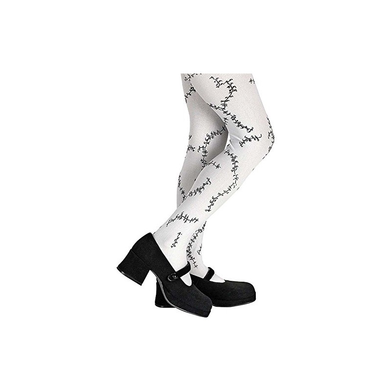 Stitched Child Tights, Black and White, One Size by Disguise