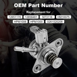 WATERWICH High Pressure Fuel Pump Compatible with Chevy Malibu 2013-2015, Impala 2014-2019, Malibu Limited 2016, Buick Regal 2014-2017 2.0 L 2.5L Replacement for HM10075 12651170 12658481