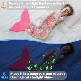 Catalonia Classy Mermaid Fin Girls 140 150 Glow Pink Unicorn, Mermaid Fin Blanket Colour Changing Children Women Adults Women Mermaid Fins Tail Sleeping Bag Gifts Girls