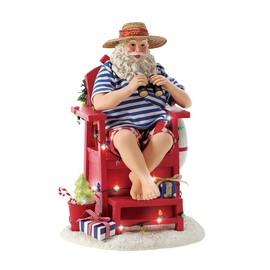 Department 56 Possible Dreams Santa by The Sea Lifeguard Stand Lit Figurine, 10.5 Inch, Multicolor